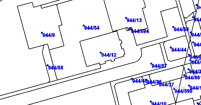 Parcela st. 944/12 v KÚ Šumbark, Katastrální mapa