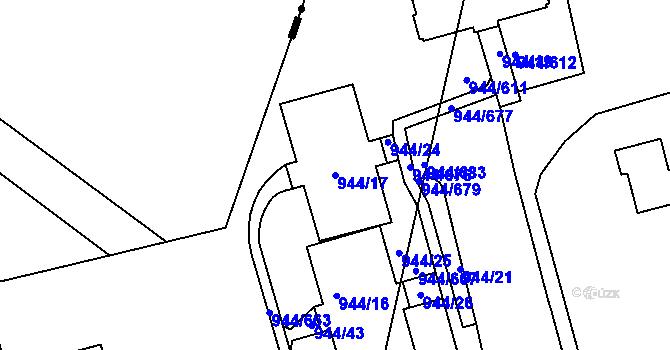 Parcela st. 944/17 v KÚ Šumbark, Katastrální mapa