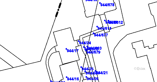 Parcela st. 944/24 v KÚ Šumbark, Katastrální mapa