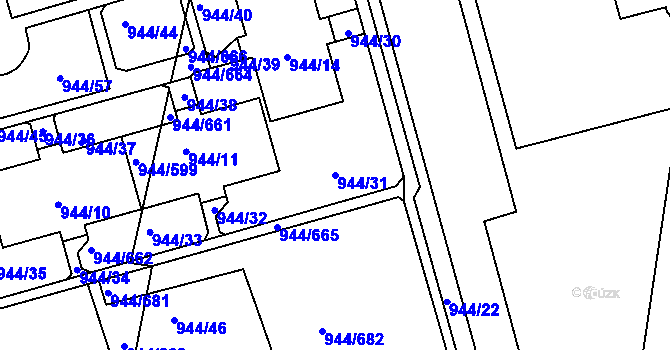 Parcela st. 944/31 v KÚ Šumbark, Katastrální mapa