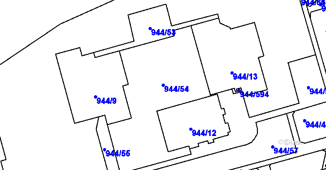 Parcela st. 944/54 v KÚ Šumbark, Katastrální mapa