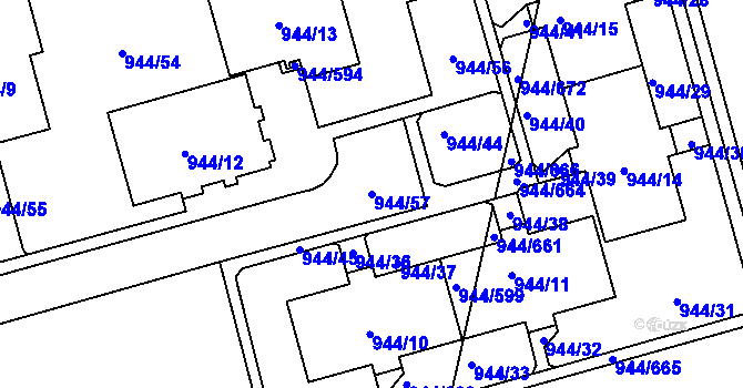 Parcela st. 944/57 v KÚ Šumbark, Katastrální mapa