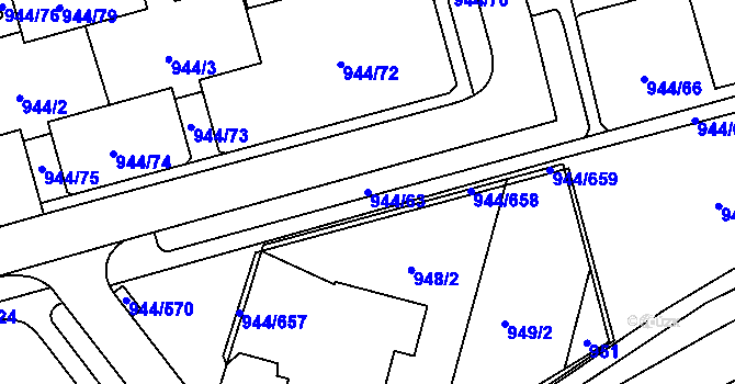 Parcela st. 944/63 v KÚ Šumbark, Katastrální mapa