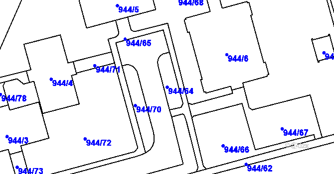 Parcela st. 944/64 v KÚ Šumbark, Katastrální mapa