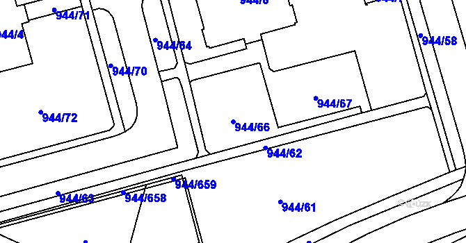 Parcela st. 944/66 v KÚ Šumbark, Katastrální mapa