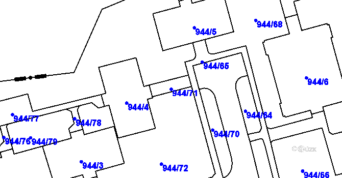 Parcela st. 944/71 v KÚ Šumbark, Katastrální mapa