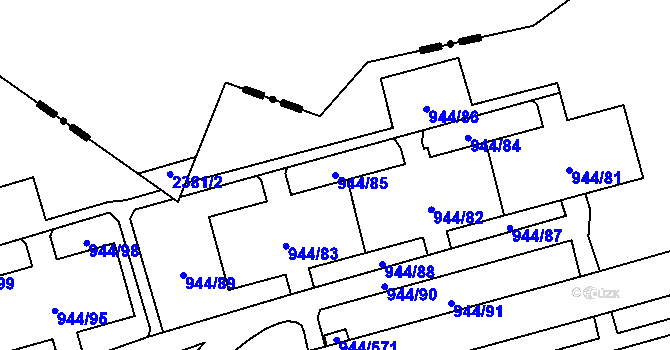 Parcela st. 944/85 v KÚ Šumbark, Katastrální mapa