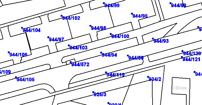 Parcela st. 944/94 v KÚ Šumbark, Katastrální mapa