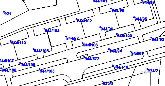Parcela st. 944/103 v KÚ Šumbark, Katastrální mapa