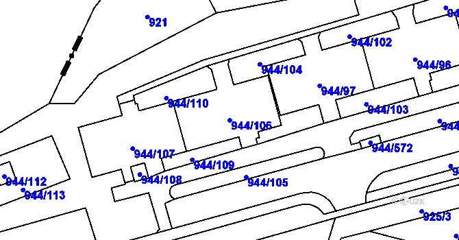 Parcela st. 944/106 v KÚ Šumbark, Katastrální mapa