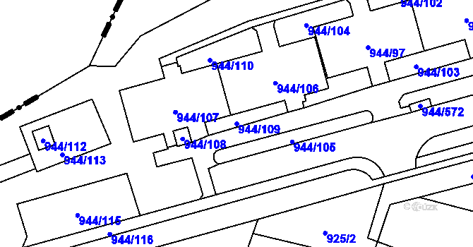 Parcela st. 944/109 v KÚ Šumbark, Katastrální mapa