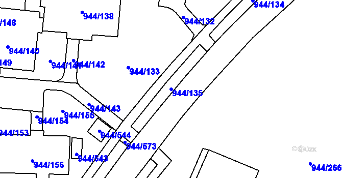 Parcela st. 944/135 v KÚ Šumbark, Katastrální mapa