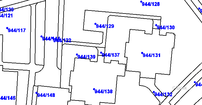 Parcela st. 944/137 v KÚ Šumbark, Katastrální mapa