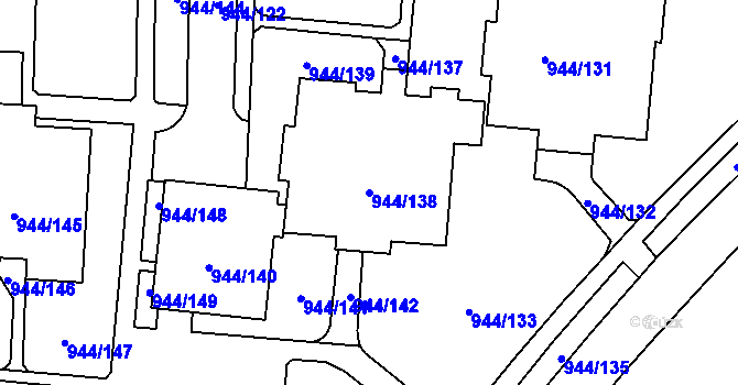 Parcela st. 944/138 v KÚ Šumbark, Katastrální mapa