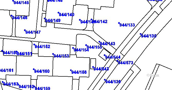 Parcela st. 944/155 v KÚ Šumbark, Katastrální mapa