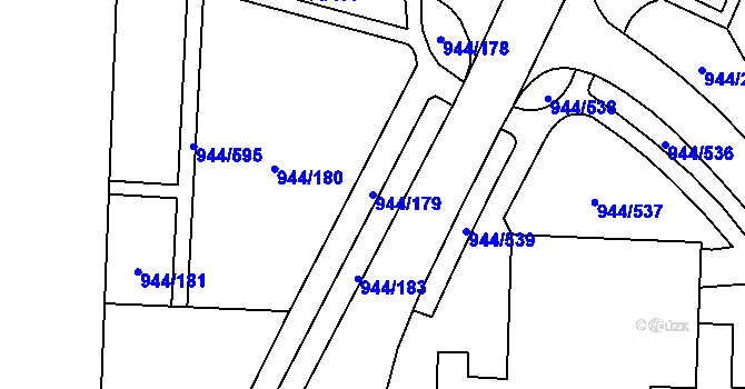 Parcela st. 944/179 v KÚ Šumbark, Katastrální mapa
