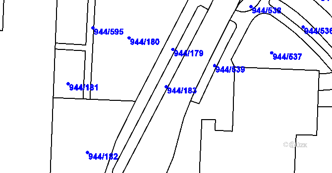 Parcela st. 944/183 v KÚ Šumbark, Katastrální mapa