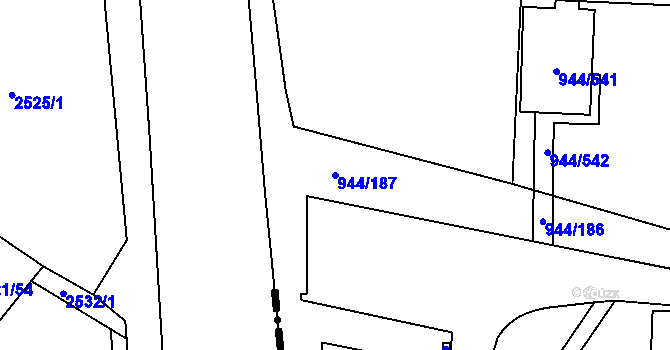 Parcela st. 944/187 v KÚ Šumbark, Katastrální mapa