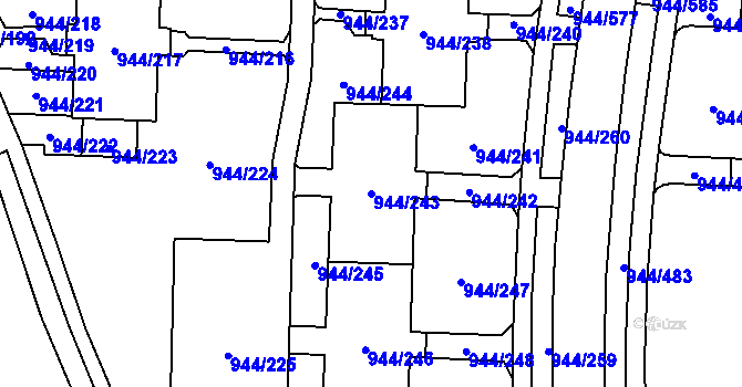 Parcela st. 944/243 v KÚ Šumbark, Katastrální mapa