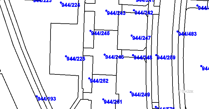 Parcela st. 944/246 v KÚ Šumbark, Katastrální mapa