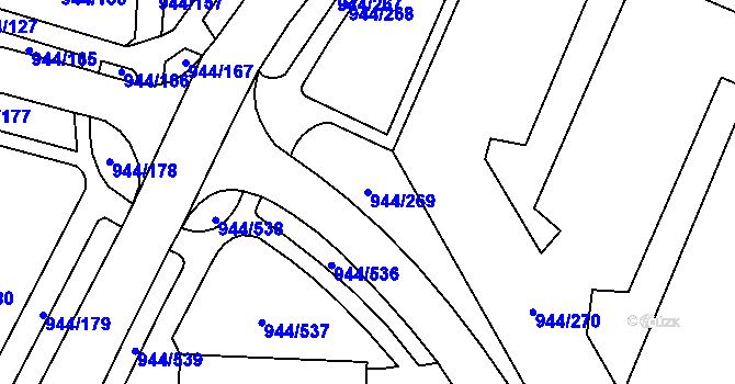 Parcela st. 944/269 v KÚ Šumbark, Katastrální mapa