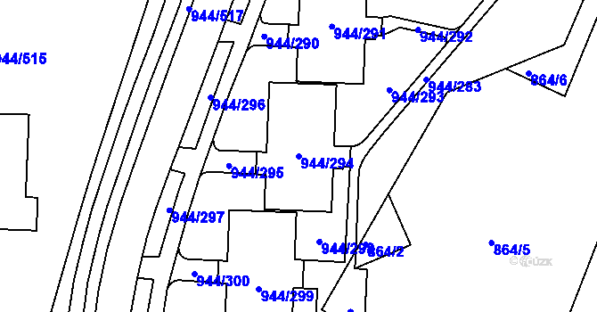 Parcela st. 944/294 v KÚ Šumbark, Katastrální mapa
