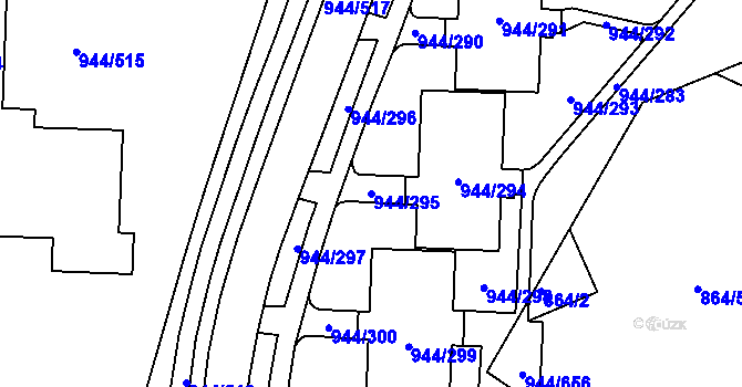 Parcela st. 944/295 v KÚ Šumbark, Katastrální mapa