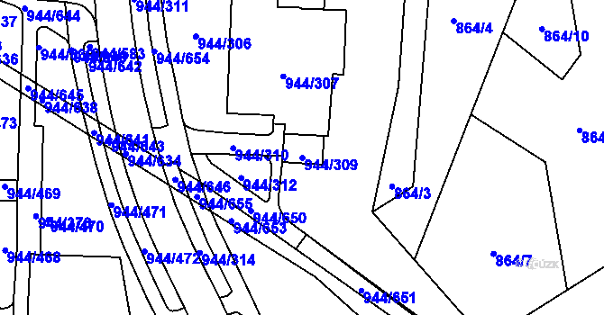 Parcela st. 944/309 v KÚ Šumbark, Katastrální mapa
