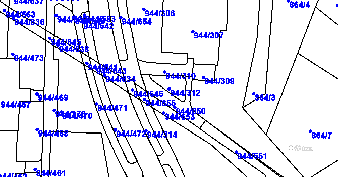 Parcela st. 944/312 v KÚ Šumbark, Katastrální mapa