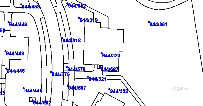 Parcela st. 944/320 v KÚ Šumbark, Katastrální mapa