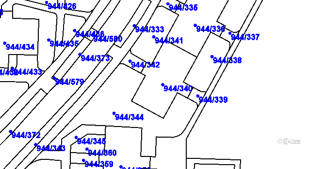 Parcela st. 944/340 v KÚ Šumbark, Katastrální mapa