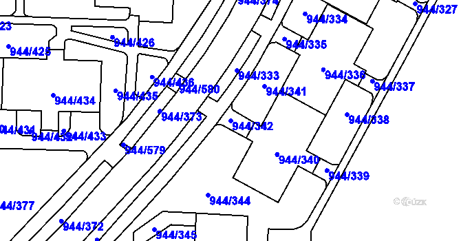 Parcela st. 944/342 v KÚ Šumbark, Katastrální mapa