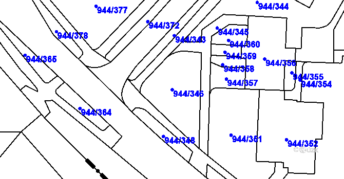 Parcela st. 944/346 v KÚ Šumbark, Katastrální mapa