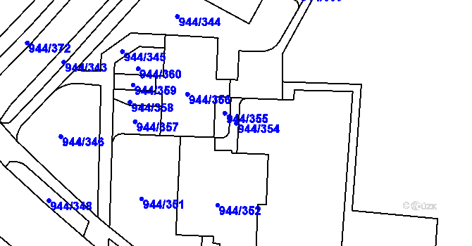 Parcela st. 944/354 v KÚ Šumbark, Katastrální mapa