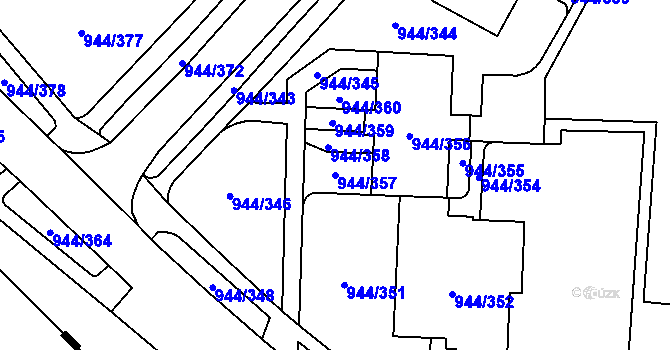 Parcela st. 944/357 v KÚ Šumbark, Katastrální mapa
