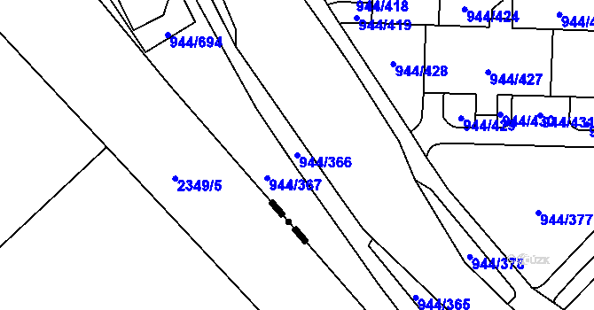 Parcela st. 944/366 v KÚ Šumbark, Katastrální mapa