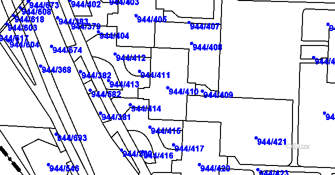 Parcela st. 944/410 v KÚ Šumbark, Katastrální mapa
