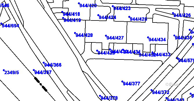 Parcela st. 944/429 v KÚ Šumbark, Katastrální mapa