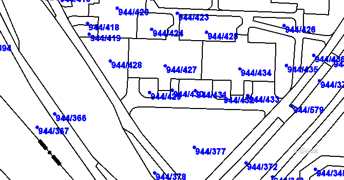 Parcela st. 944/430 v KÚ Šumbark, Katastrální mapa