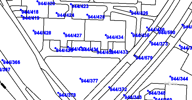Parcela st. 944/432 v KÚ Šumbark, Katastrální mapa