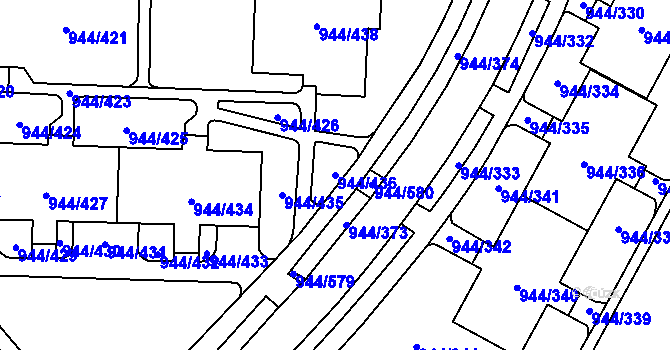 Parcela st. 944/436 v KÚ Šumbark, Katastrální mapa