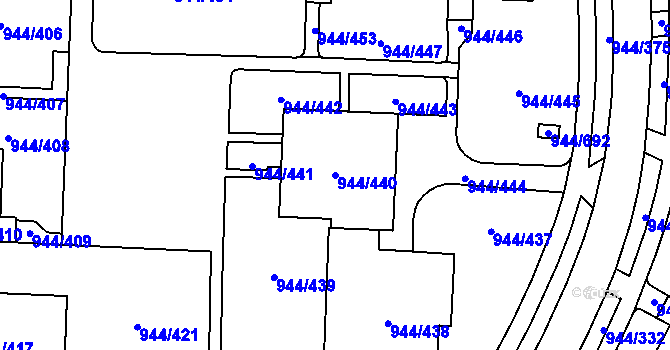 Parcela st. 944/440 v KÚ Šumbark, Katastrální mapa