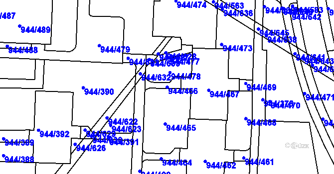 Parcela st. 944/466 v KÚ Šumbark, Katastrální mapa