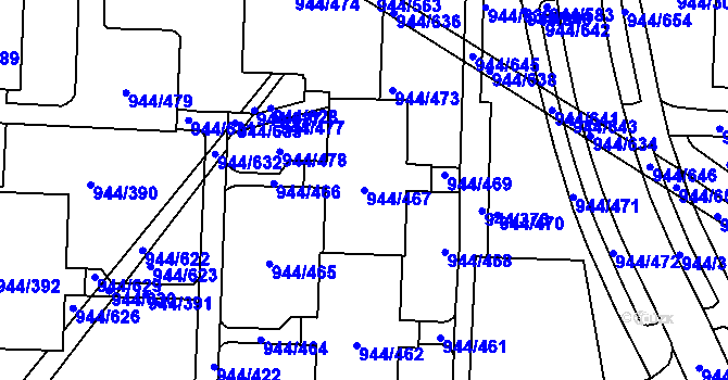 Parcela st. 944/467 v KÚ Šumbark, Katastrální mapa
