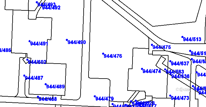 Parcela st. 944/476 v KÚ Šumbark, Katastrální mapa