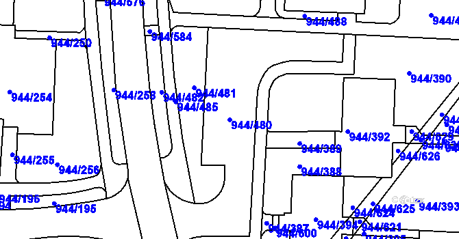 Parcela st. 944/480 v KÚ Šumbark, Katastrální mapa