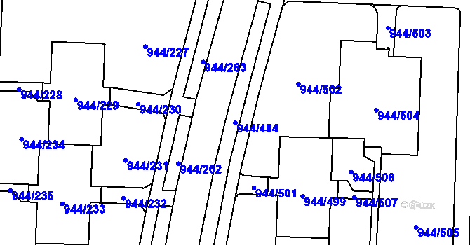 Parcela st. 944/484 v KÚ Šumbark, Katastrální mapa