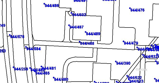 Parcela st. 944/488 v KÚ Šumbark, Katastrální mapa