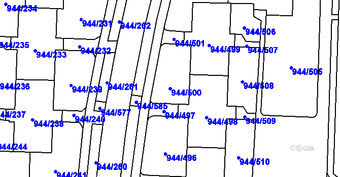 Parcela st. 944/500 v KÚ Šumbark, Katastrální mapa