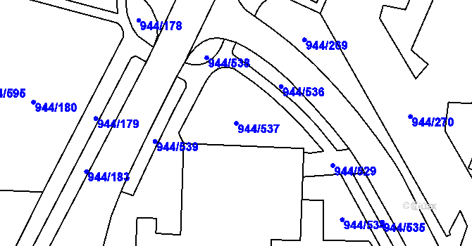 Parcela st. 944/537 v KÚ Šumbark, Katastrální mapa